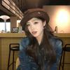 One Hat Wears More Corduroy Bucket Hat Brown Woman, Autumn and Winter Big Head Circumference Shows Small Face Basin Hat