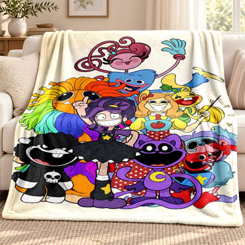 Poppy Playtime blanket Flannel Blanket Soft Cozy Plush Throw for Sofa Bed Lightweight Home Decoration Outdoor camping