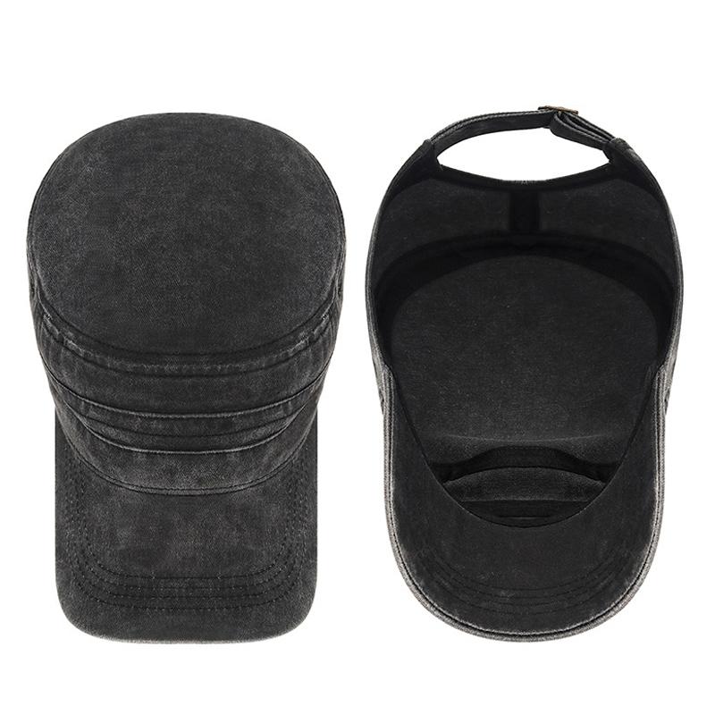 Sonnenschutzkappe Herren Nähte Baumwolle Schiebermütze Militärmütze Armee Visier Hut Training Kadettenmütze Fischerhut