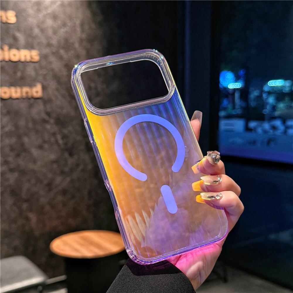 Suitable for iPhone 17 phone case, Apple 17 Promax laser gradient 17Air colorful chameleon magnetic suction case