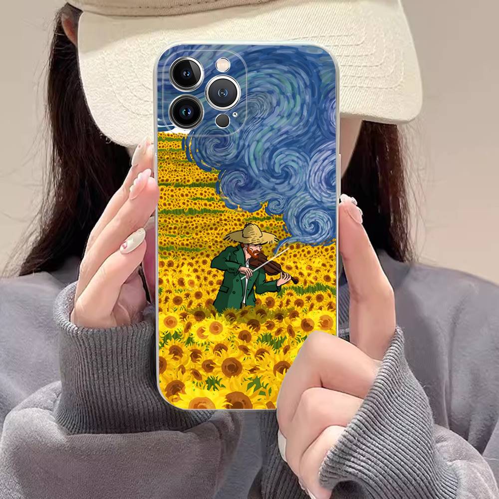 

Van Gogh For iPhone 17 16 15 14 13 12 11 Pro Max Plus Soft TPU Silicone Back Cover Clear Case iPhone 17 Pro