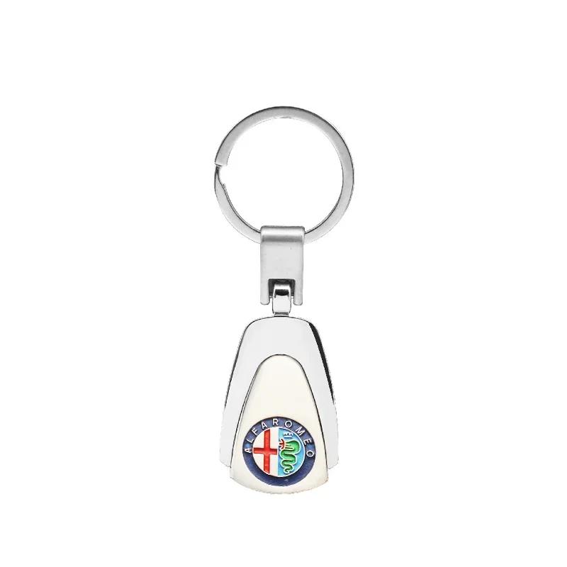 2026 Hot Sticker 1pcs 3D Metal Leather Car Styling Emblem Keychain Key Chain Rings For Alfa Romeo Accessorie Giulietta GT 159 14