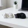 Figurina di Gatto Dormiente Geometrico, Statua di Gatto Minimalista Stampata in 3D, Scultura Astratta di Animale per Scrivania Scaffale Decorazione Ufficio Casa