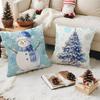 Christmas Embroidered Circle Yarn Pillow Sofa Pillow Cushion Decorative Pillow Cover Without Core