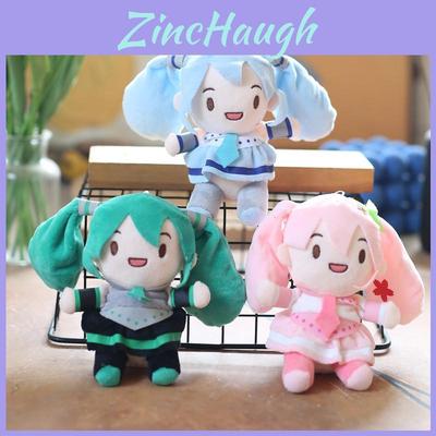 Rozkošný Roztomilý Hatsune Miku Plyšová Hračka Přívěsek na Klíče Nadýchaný Kreslený Měkká Plyšová Panenka Růžová Zelená Modrá