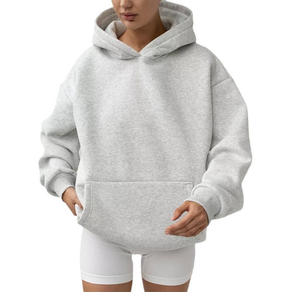 Women's Long Sleeved Hooded Sweatshirt with Loose Fitting Top