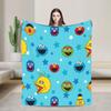 Cookie Monster Sesamets Knitted Blanket   Flannel Throw Blanket Bedroom Sofa Printed Ultra-Soft Warm Bedspreads