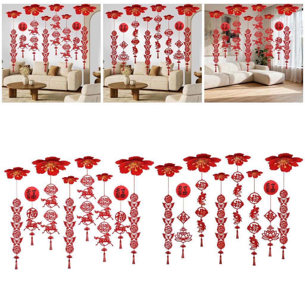 2026 Chinese New Year Ceiling Decoration,Red Chinese Pendant Spring Festival Decor,Ornament ,Fu Character,for Party,Celebration,