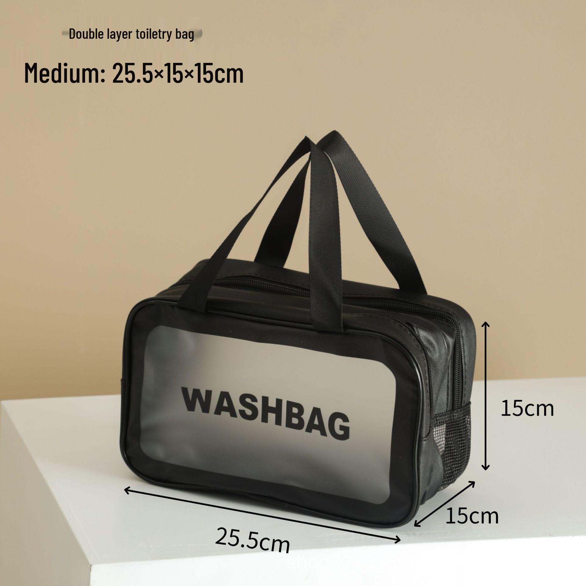 Large Capacity Semi-Transparent Waterproof Travel Makeup Bag
