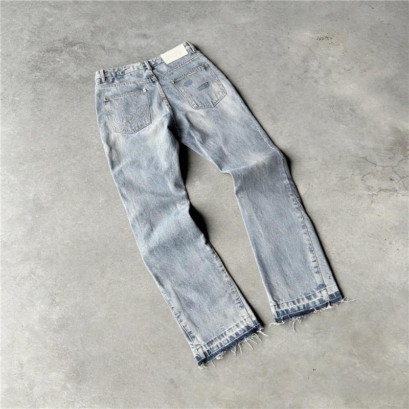 Blugi Vintage Y2K Slim Fit Trendy Spălați Bărbați Femei Harajuku Hip Hop Pantaloni cu Picior Drept Pantaloni Casual Gotici cu Franjuri Micro Evazați