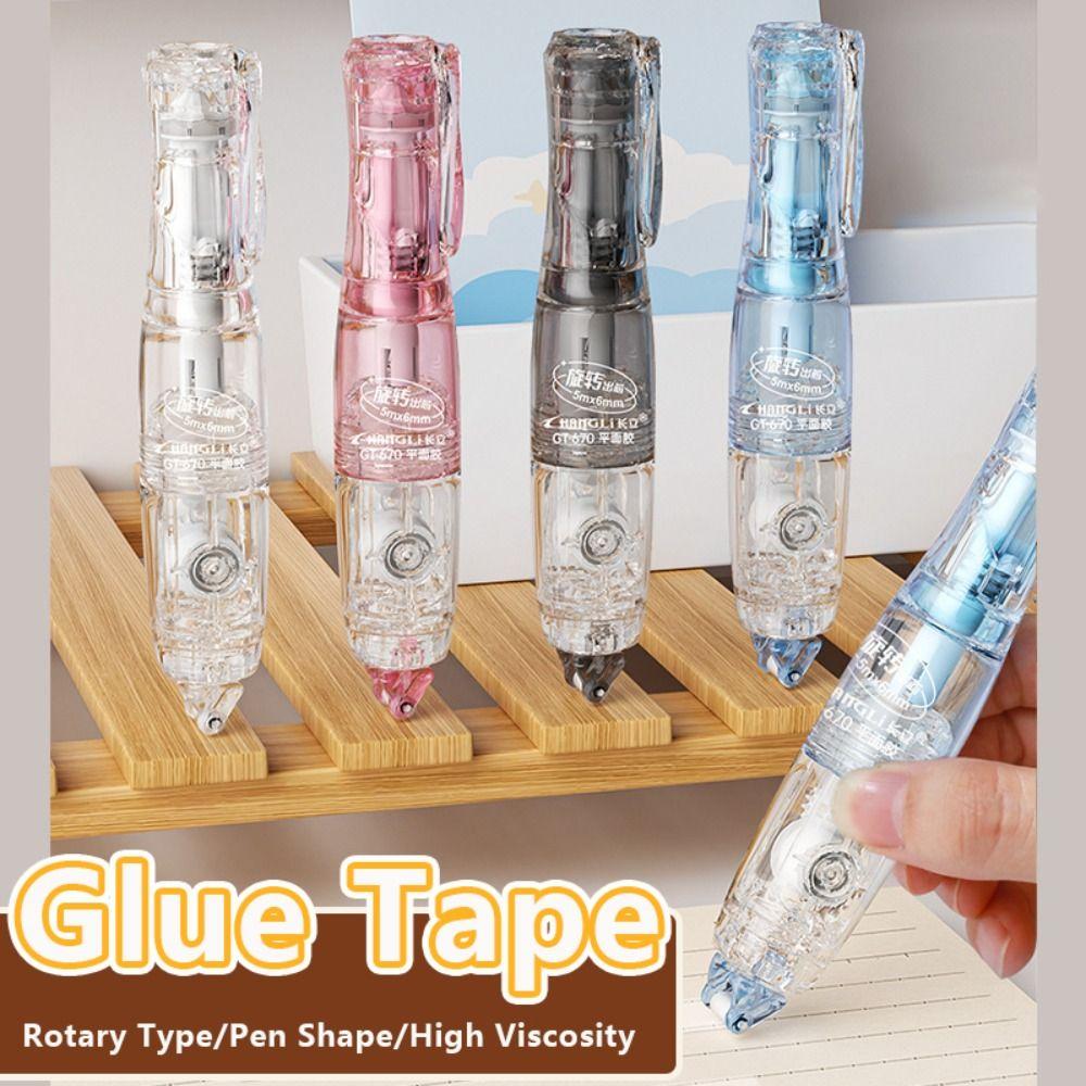 Pen Shape Glue Tape Rotary Type Dispensing Adhesive New Double-sided Adhesive Tape  School Office