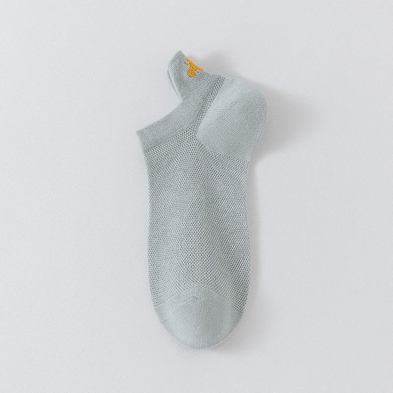 Women's 3D Heel Love Embroidery Low-Cut Socks - Breathable & Invisible