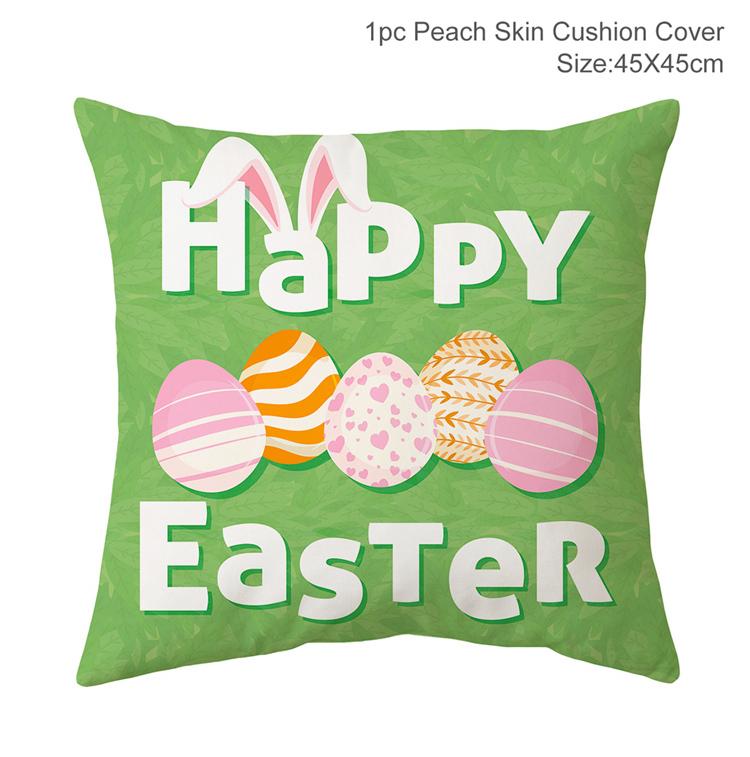 Easter Bunny Pillowcase Happy Easter Decoration For Home Easter Rabbit Eggs Cushion Cover Decorative Pillow Case Easter Gift