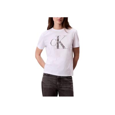Letter Floral Soft Breathable Slim Fit Short Sleeve T-Shirt Women T-Shirts Bright-White 478000S-110