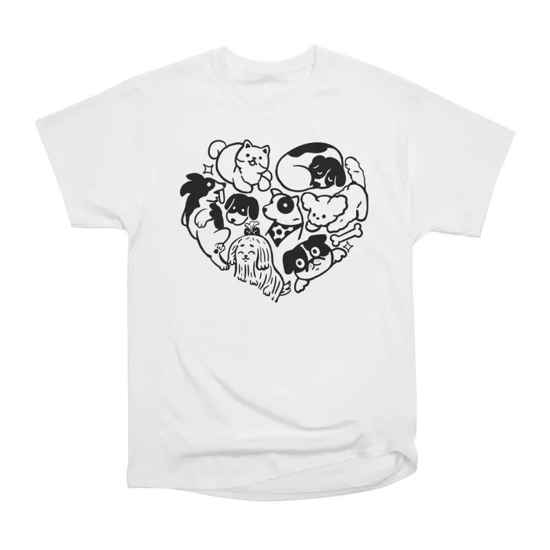 

Men Casual Shirts Short Sleeves DOGGO LOVA Tees Oversized T-shirts XXXL білий