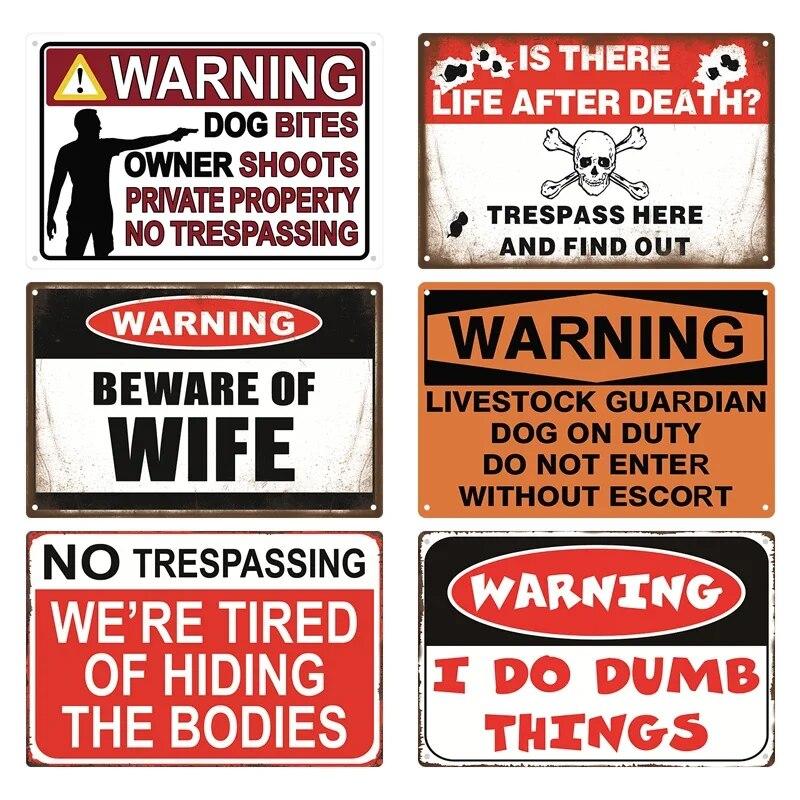 Warnung Metallschild Vintage Plakette Metall Vorsicht Bereich 51 No Trespassing Retro Garten und Hof Vorsicht Blechschild Garage Park Dekor