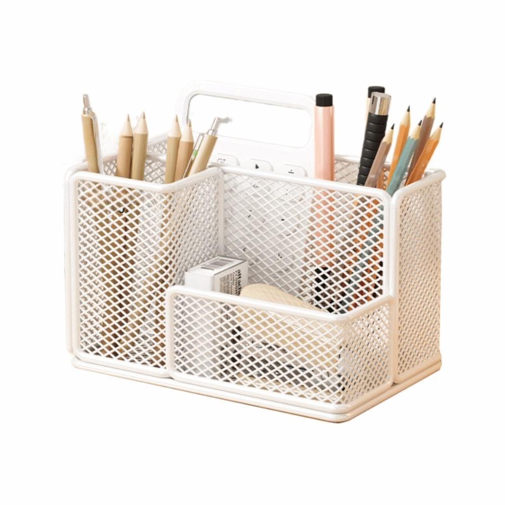 Metal Mesh Desktop Pen Holder Carbon Steel Stationery Storage Rack Mesh Desk Organizer  Desktop Use