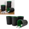 PU Leather Dice Cup Set with 20 Dot Dices Exquisite Hand Feeling Black Shaking Box for Bar Home Dice Shaking Box Kit