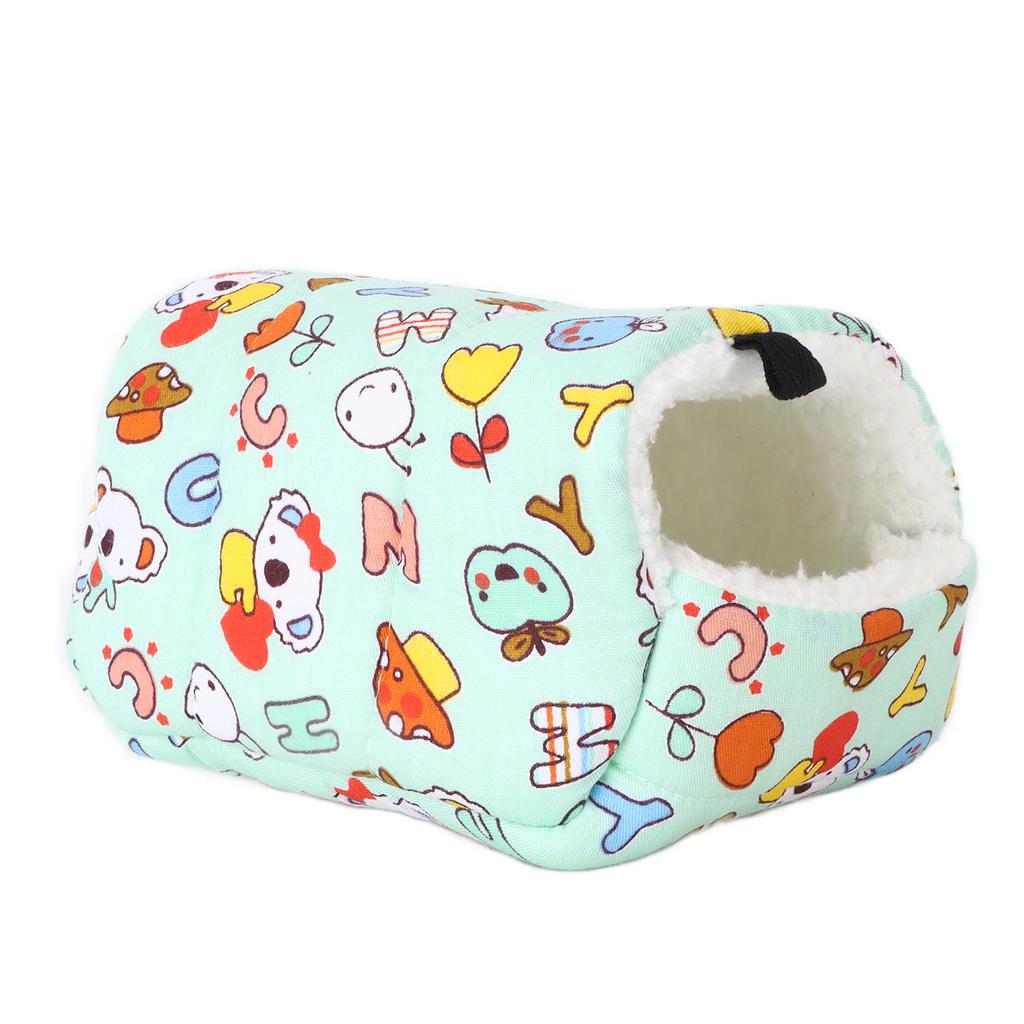 Hamster Hanging Cotton Nest Warm Thicken Small Pet Cotton Nest for Guinea Pig Hamsters8x8 Cartoon Green