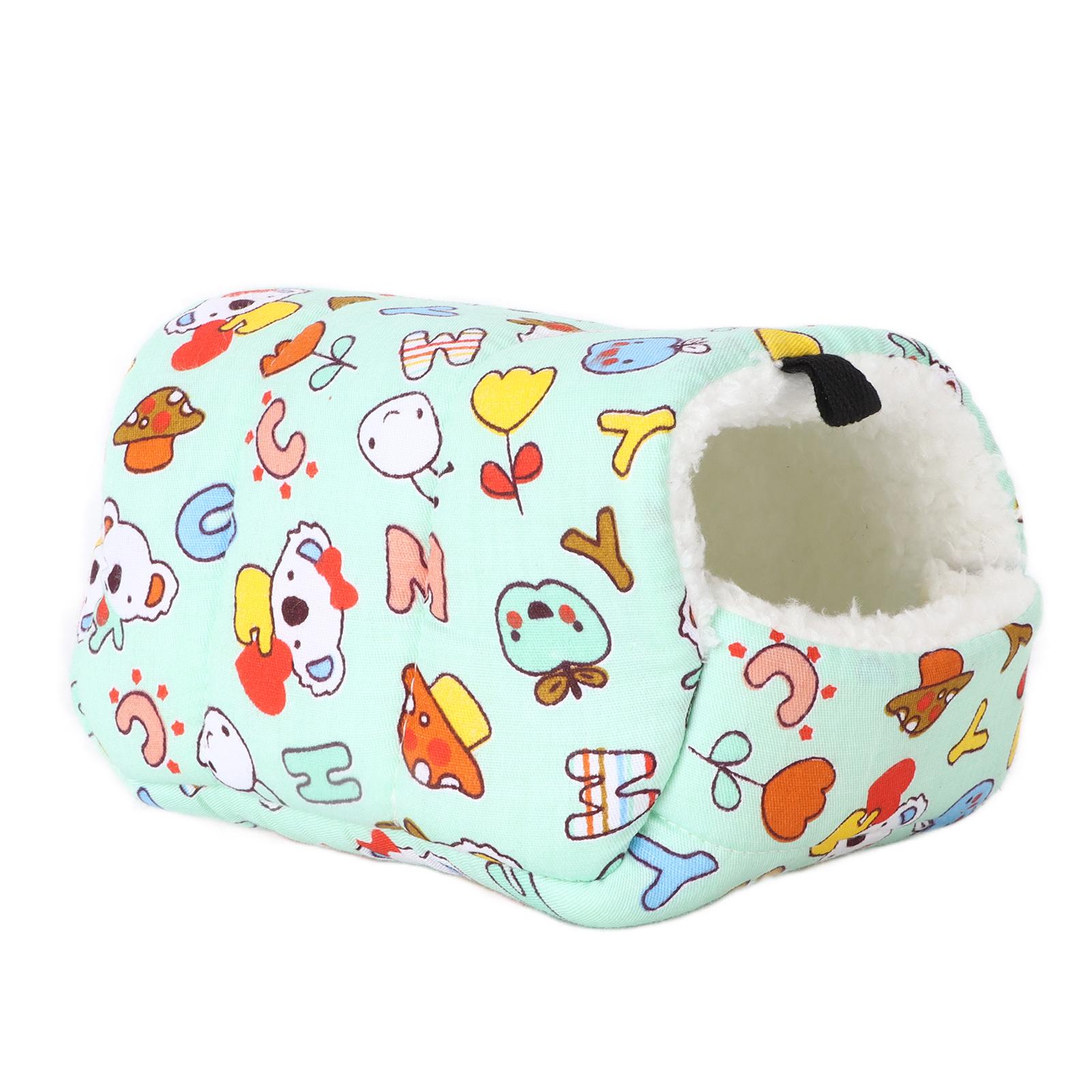 

Hamster Hanging Cotton Nest Warm Thicken Small Pet Cotton Nest for Guinea Pig Hamsters8x8 Cartoon Green