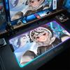 Hololive Gawr Gura RGB Mouse Pad Glowing Large Computer Mouse Pad Accessories XXL Pc Gamer HD Non-slip Deskmat Mousepad Keyboard