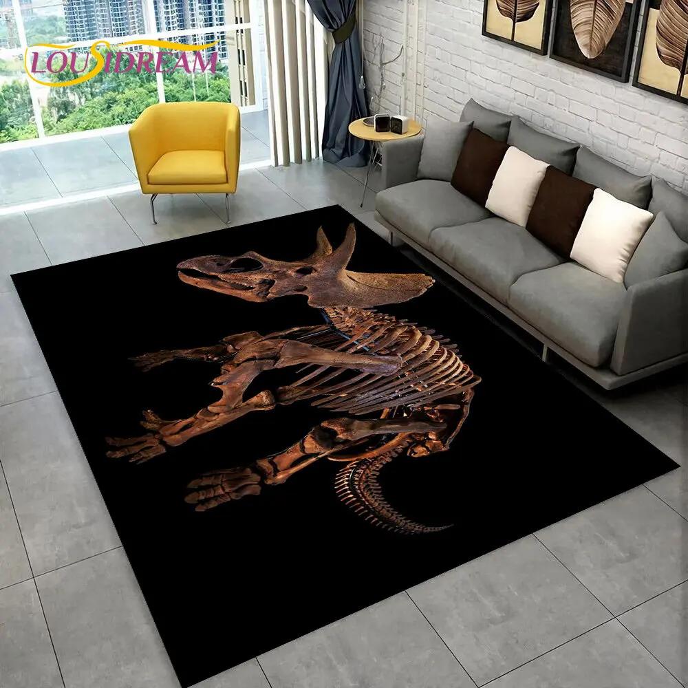 3D Zvířecí Dinosauří Fosilní Série Oblastní Koberec, Kobercový Koberec pro Domácí Obývací Pokoj Ložnice Pohovka Vstupní Rohožka Kuchyňská Dekorace, Protiskluzová Podložka na Podlahu