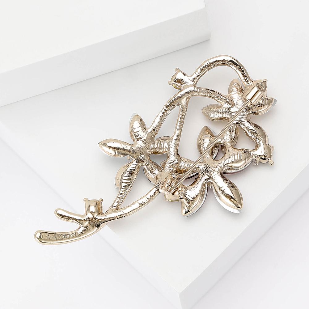 Womens Crystal Flower Brooch Pin Vintage Rhinestone Brooches Wedding Lapel Gifts