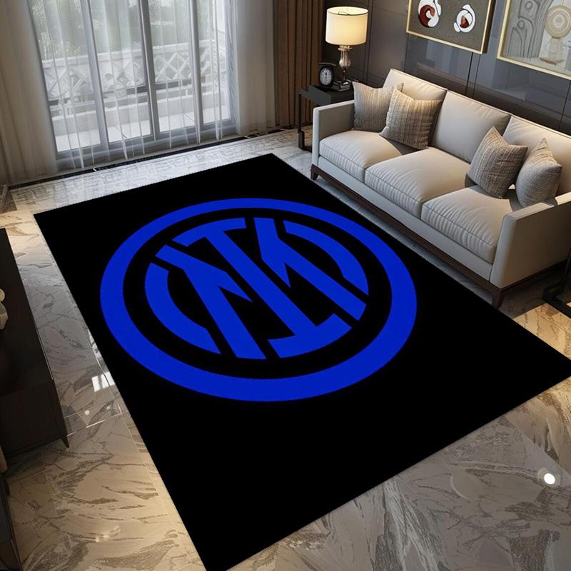 Tappeto con Stemma Inter Milan Stampa Artistica Adatto a Tutte le Stagioni Arte Moda Decorazione per Dormitorio