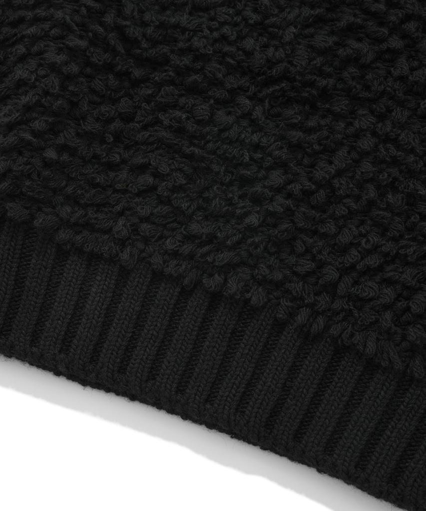 Fallett Fuzzy Hairy Knit Vest Black