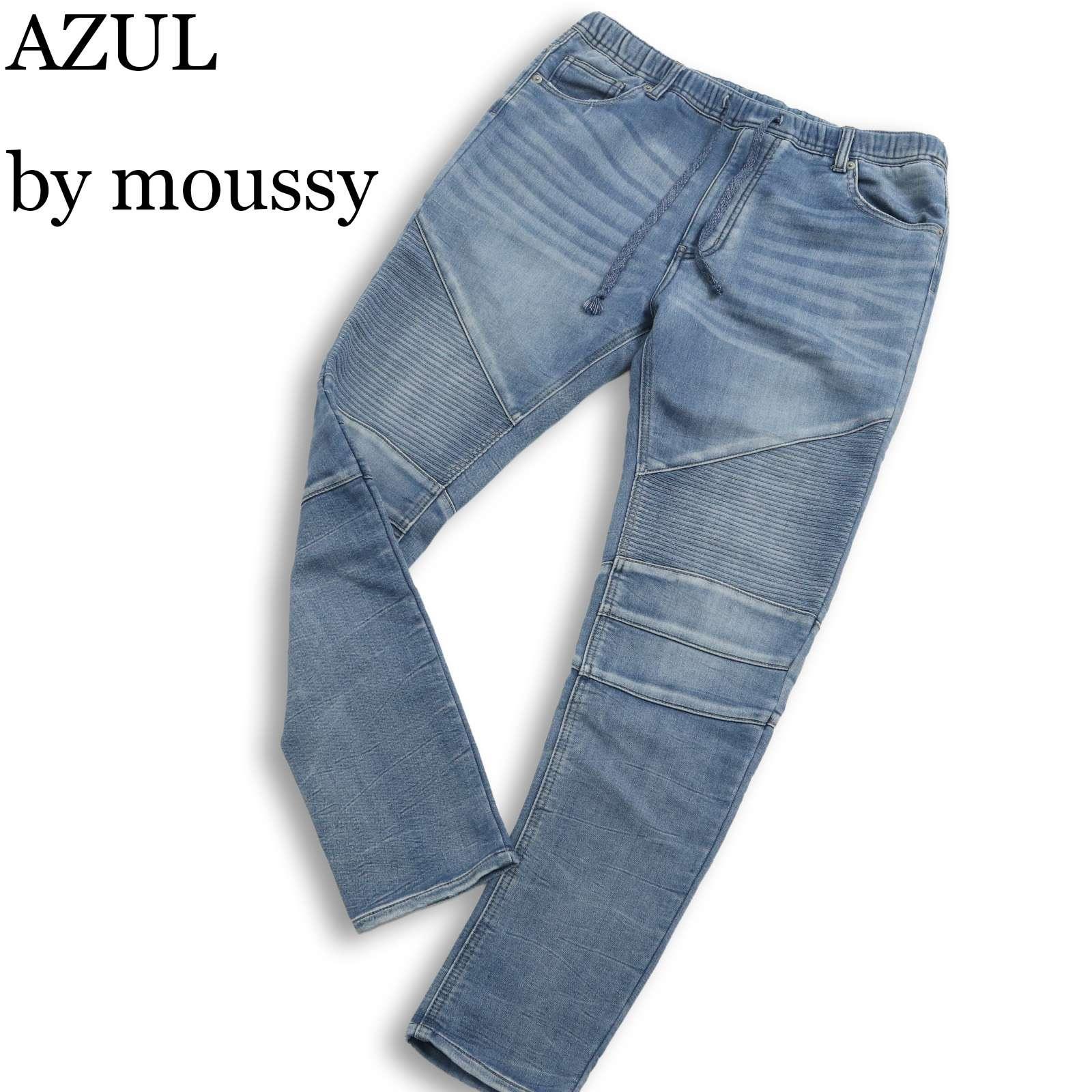 AZUL by moussy All Year Round Biker Stretch Easy Denim Pants Large Size Sz.XL Men s