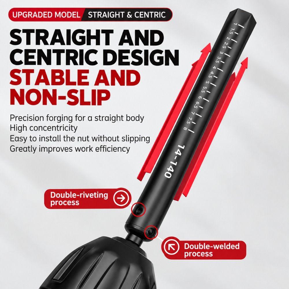 Stainless Steel Hollow Socket Nut Driver Graduated Scale Hex Socket Tool Threaded Rod Adjustment