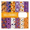 Classic Halloween Elements Stickers 12 Sheets Scrapbook Paper Set, 6x6in Double-Sided Craft Paper, Pumpkin Large Area Ghost Bat Pattern Decorative for