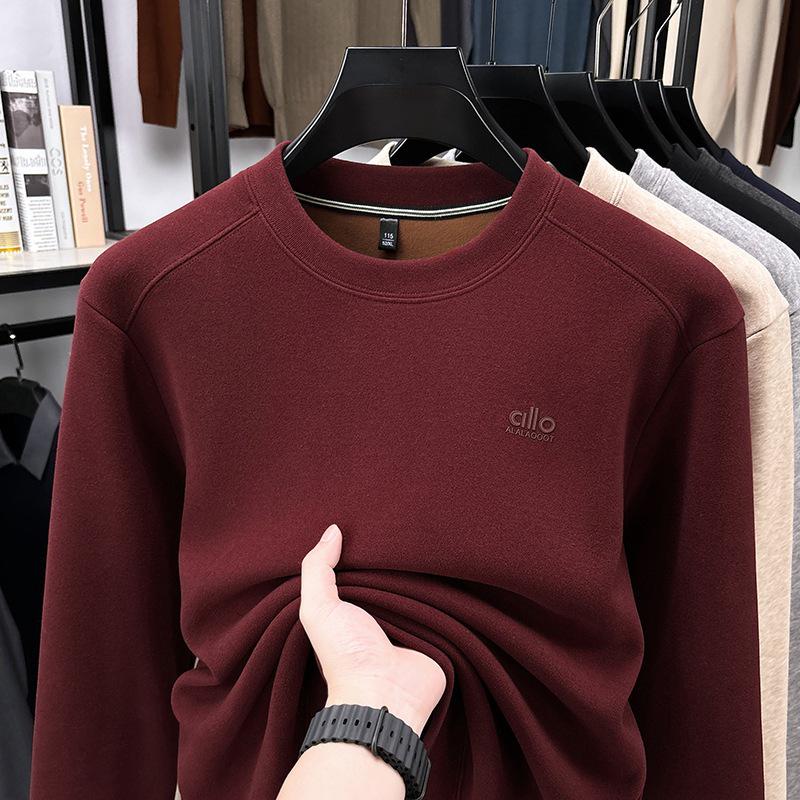 2025 Men s Graphene Antibacterial Fleece-Lined Sweatshirt, Warm Crew Neck Base Layer XL