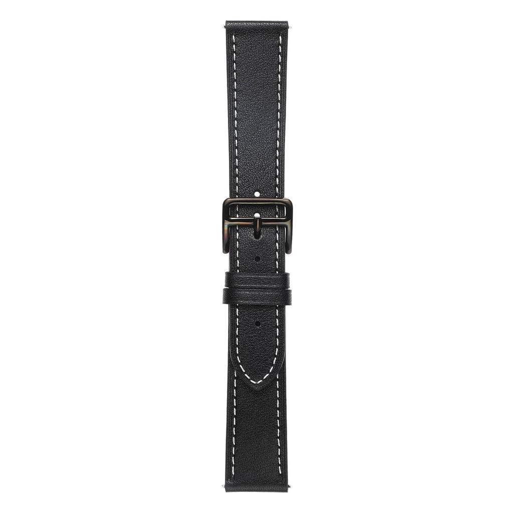 For Samsung Galaxy Watch 5 40mm/44mm/Watch 5 Pro 45mm Textured Genuine Leather Smart Watch Band Adjustable Buckle Strap