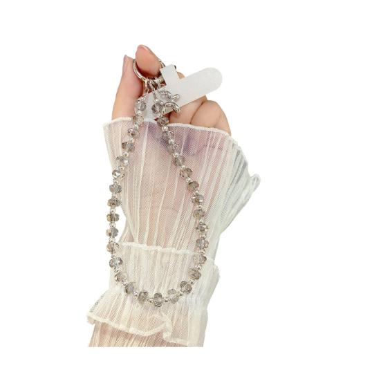 Yousheng Faux Crystal Phone Strap with Detachable Chain Glamorous Phone Lanyard & Purse Charm Adjustable Wrist Chain Fashionable Pendant Bag