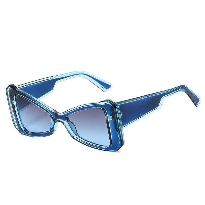 New European and American style cat eye square sunglasses niche design feeling Spice girl style daily street eye-catching fashion sunglasses