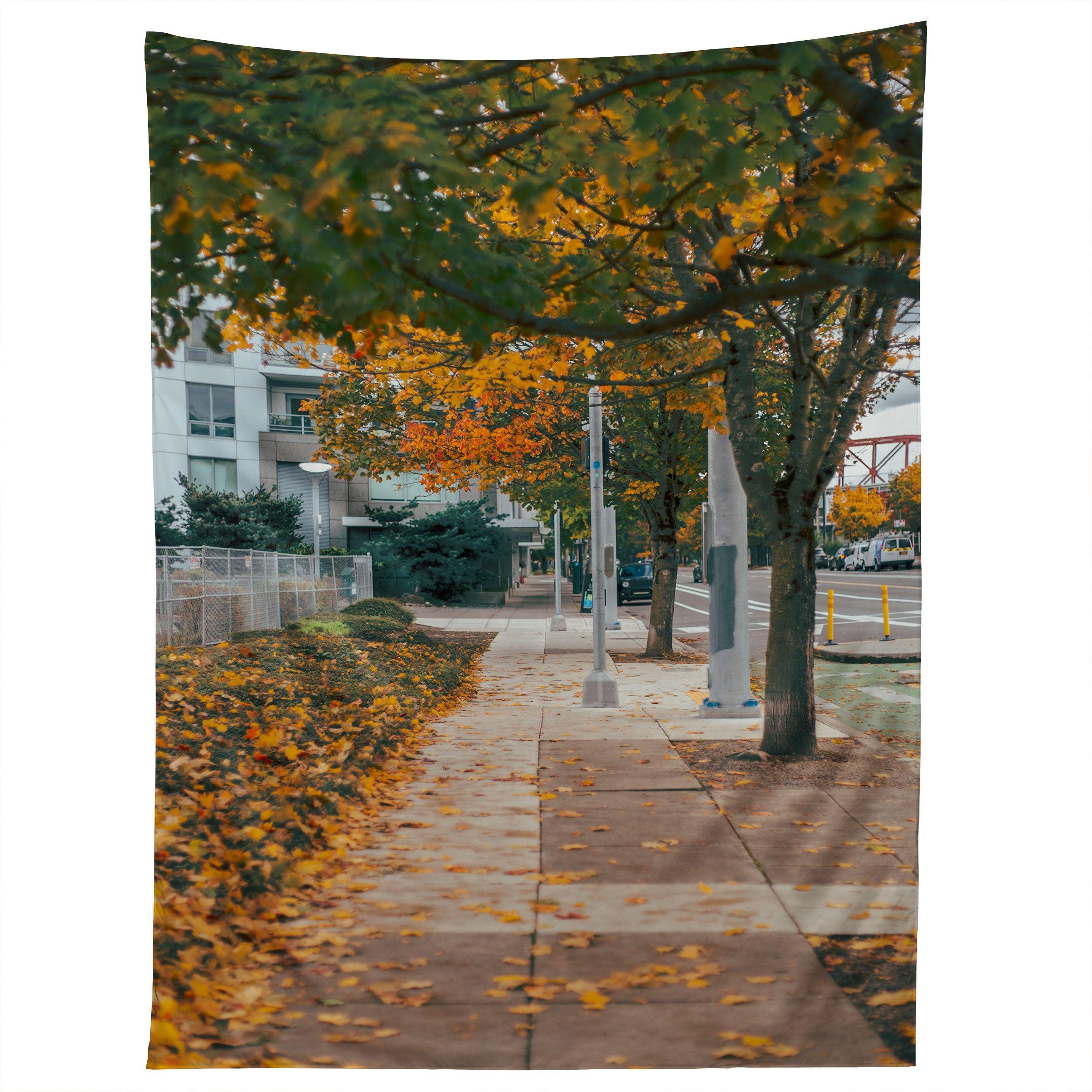 AUTUMN SIDEWALK tapestry 75x100