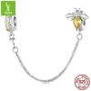 S925 Silver Bee Silicone Positioning Safety Chain, Mori Design Sense Diy Insect Beaded Accessories
