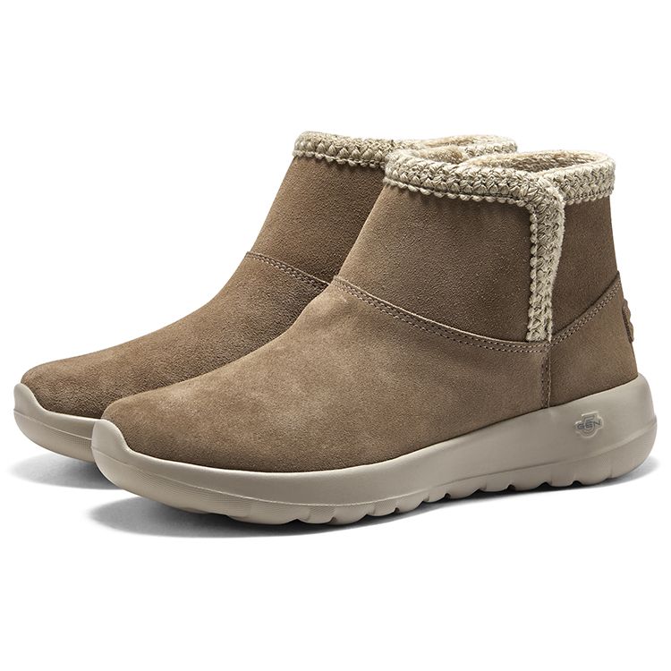 Skechers On The Go Durable Comfortable Versatile Short Snow Boots Women boots Brown 144113-TAN