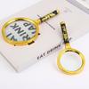 Rich Golden Handheld Magnifying Glass with Exquisite Dragon Handle - High-Definition Retro Design for Elderly Reading Assistance.