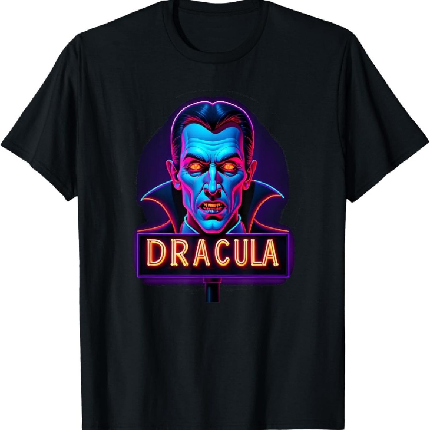 

Dracula Neon Sign Portrait Illustration T-Shirt XXXXXL чёрный