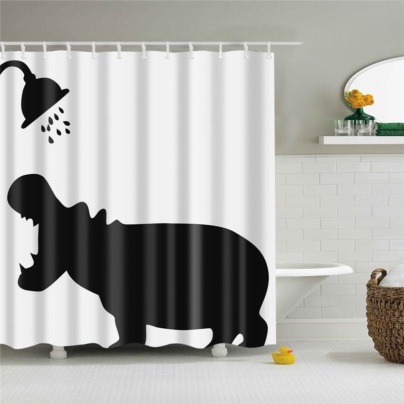 Animals Octopus Wolf Lion Seahorse Turtle Shower Curtains Bathroom Curtain Frabic Waterproof Polyester Bathroom Curtain Hooks