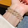 Crystal Beaded Bracelet - Flowing Light Style for Women, French Cool & Refined Design, Perfect for a Fresh Vacation Look.