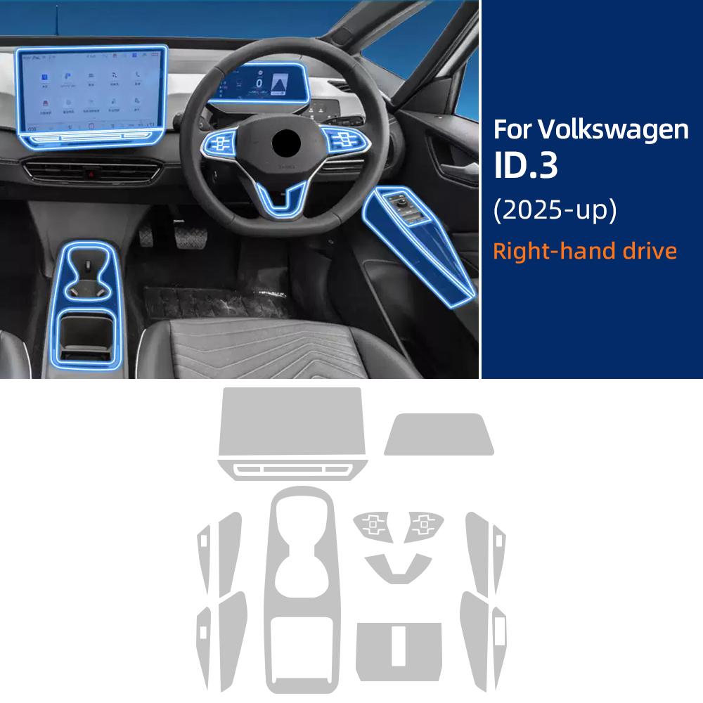 TPU Protective Film for VW ID7 2023-2025 ID.3 2025-2026 Interior Anti-Scratch Transparent Sticker