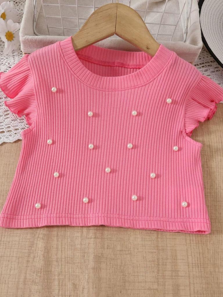 Girls Beaded Sleeveless Vest Kids Top For Toddlers
