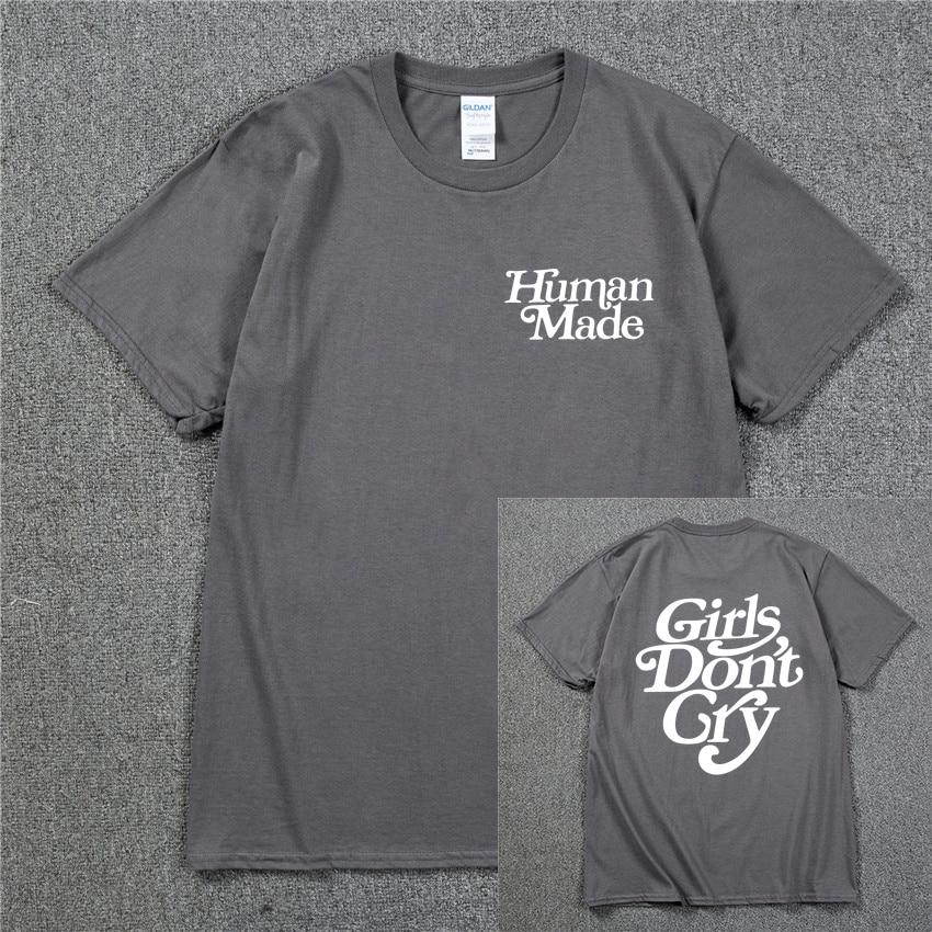 Girls Don’t Cry Human Unisex T-shirt  Unisex Cotton Best Quality Black White Letter Printing Casual Hip Hop Tshirts Harajuku Tops T