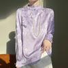 2024 Spring/Summer Women's Chinese Style Satin Jacquard Stand Collar Shirt
