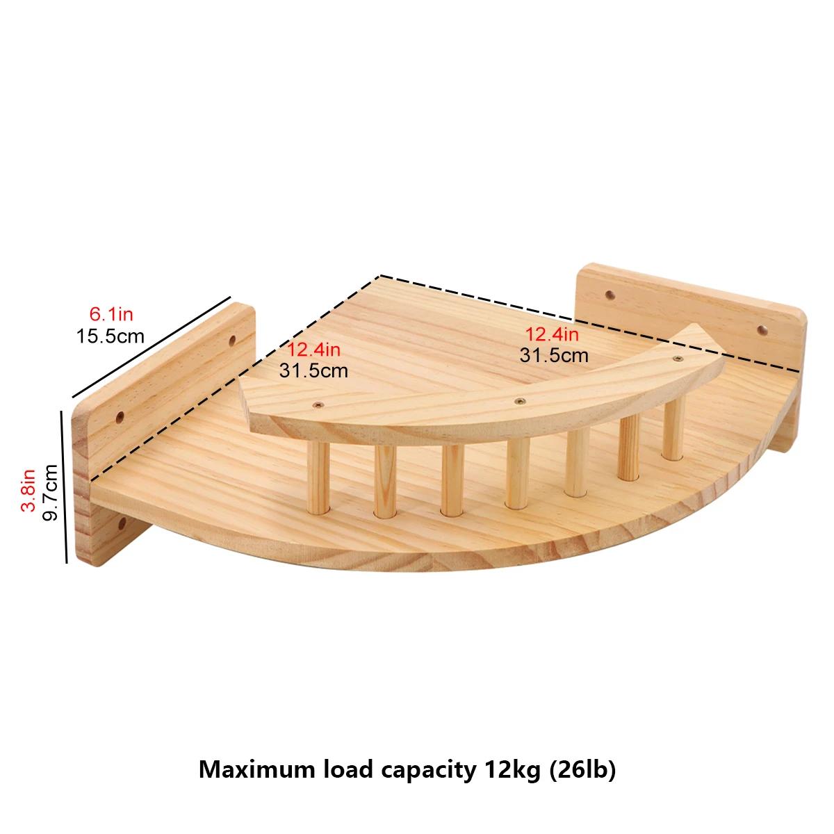 

Cat Climbing Wall Mounted Hammock Scratching Post for Cat Wooden Furniture Ladder Steps Cats Sleeping and Playing