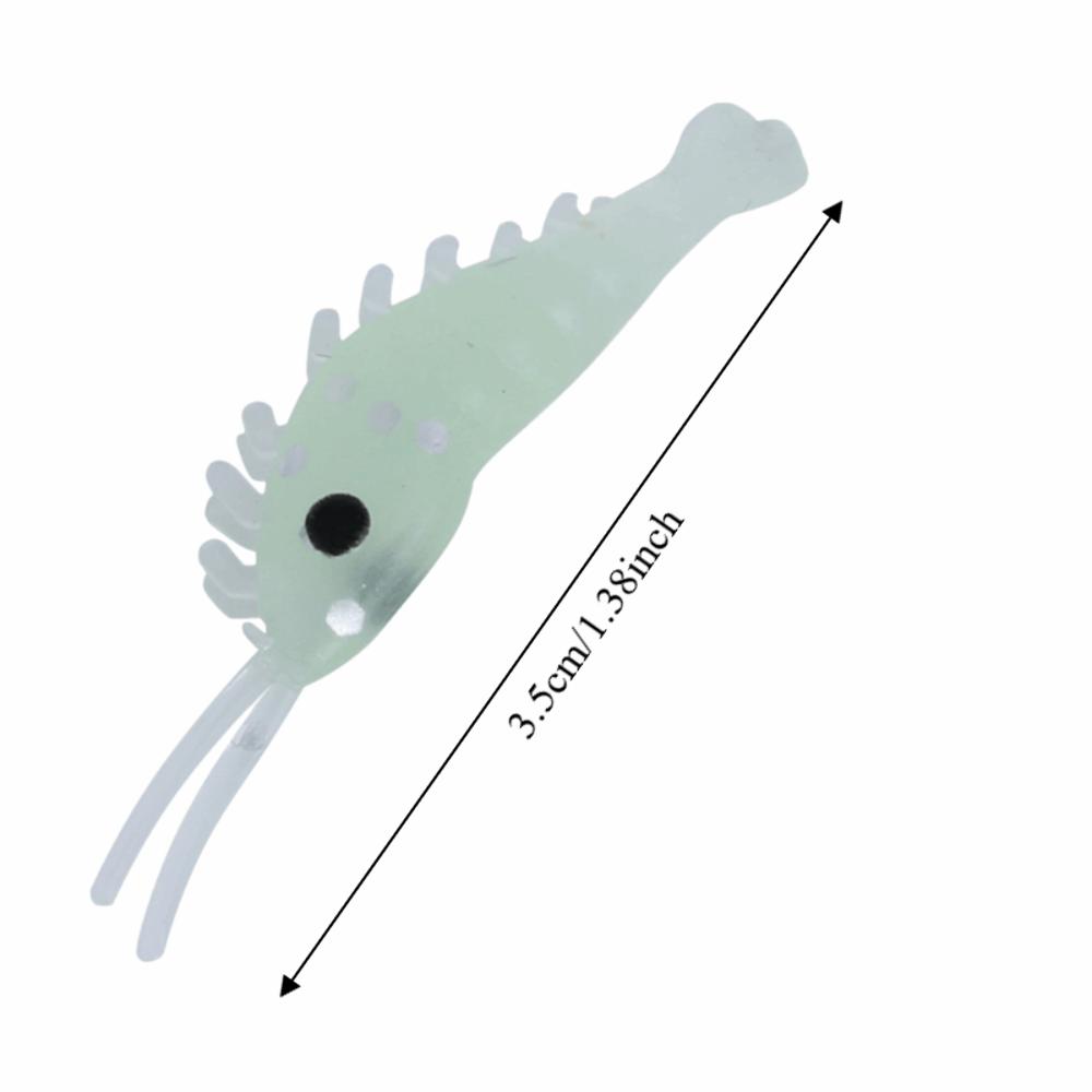 100PCS Luminous Grass Shrimp Lure Soft Grass Shrimp Bait Shrimp Fishing Bait Freshwater Fishing