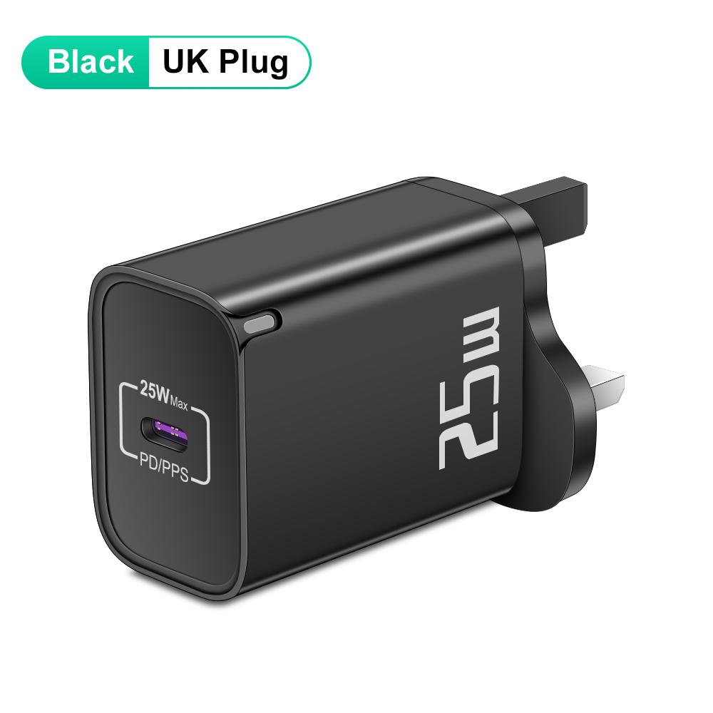 25W PD Charger Fast Charging Phone Charger Type C Quick Charge 3.0 Adapter For iPhone Samsung Xiaomi EU/US/UK Plug Wall Charger